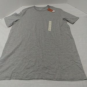 Sonoma Grey White Strope Crew Neck T Shirt L
